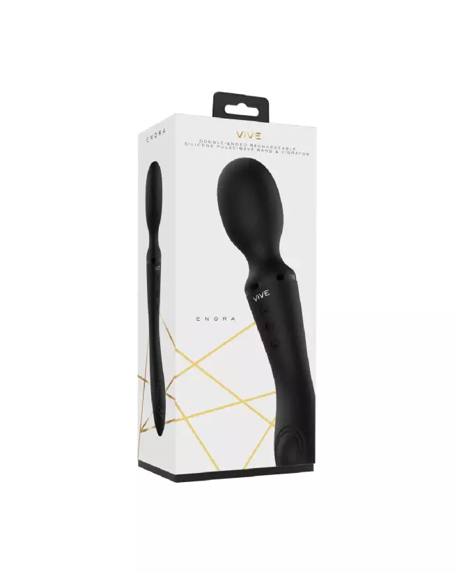 Enora Wand Vibrator Black by VIVE Shots - Vibrations Intenses-2