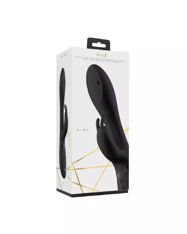 Image du vibromasseur Mira Spinning G-spot Rabbit noir de VIVE by Shots-2