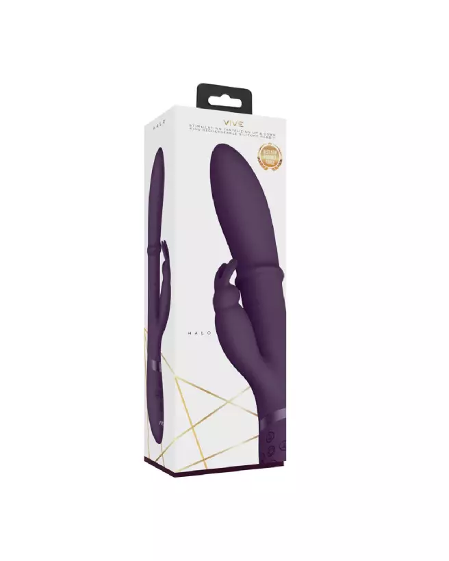 Halo Ring Rabbit Vibrator Purple par VIVE Shots, Sextoy Premium en Silicone-2
