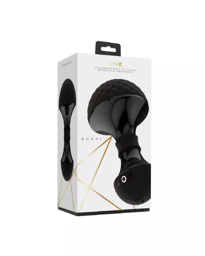 Image de Enoki Bendable Massager Black par VIVE by Shots, Massager Wand flexible et luxueux-2
