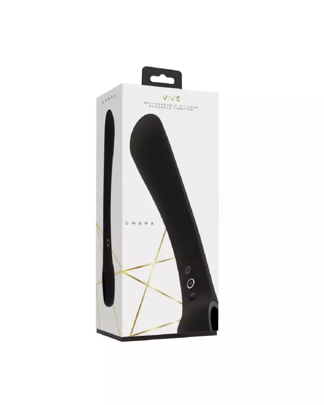 Image de l'Ombra Bendable Vibrator Black de VIVE by Shots, vibromasseur flexible en silicone-2