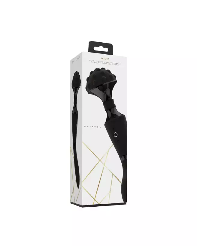 VIVE by Shots Shiatsu Bendable Massager Wand in Black for Deep Muscle Relaxation and Intimate Wellness-2