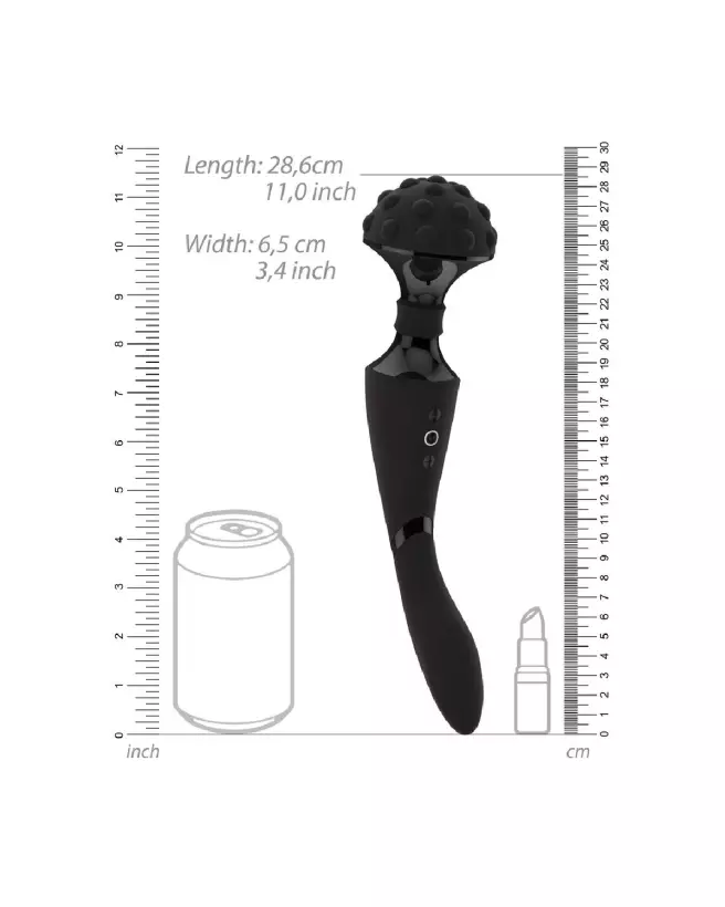 VIVE by Shots Shiatsu Bendable Massager Wand in Black for Deep Muscle Relaxation and Intimate Wellness-7
