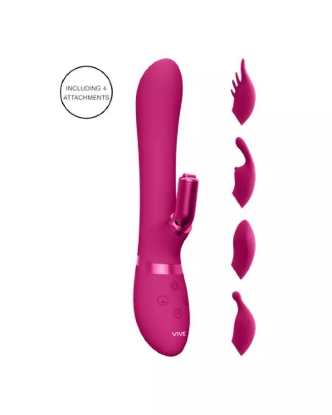 VIVE by Shots G-Spot Rabbit Clitoral Stimulator en rose pour une stimulation double intensité-1