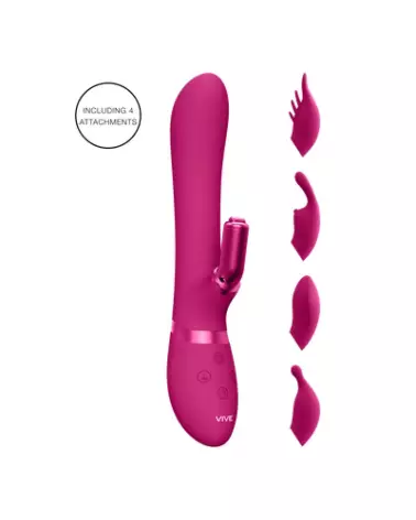 VIVE by Shots G-Spot Rabbit Clitoral Stimulator en rose pour une stimulation double intensité-1