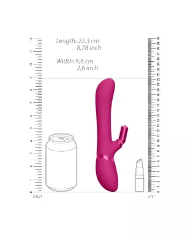 VIVE by Shots G-Spot Rabbit Clitoral Stimulator en rose pour une stimulation double intensité-7
