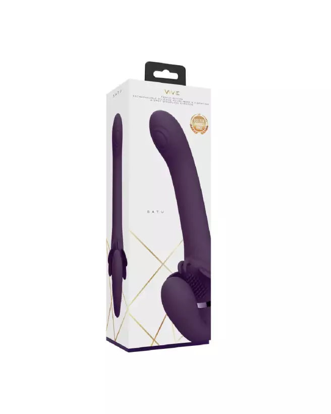 VIVE by Shots Strapless Strapon Pulse-Wave Purple en action-2
