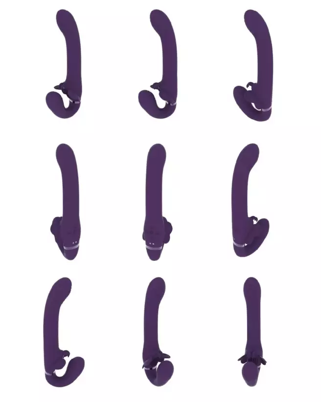 VIVE by Shots Strapless Strapon Pulse-Wave Purple en action-6