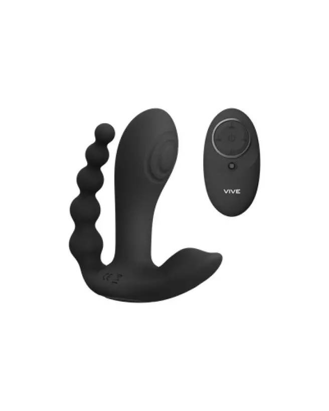 Image du Vibrator VIVE by Shots, double pénétration, noir, contrôle télécommandé, ergonomique-1