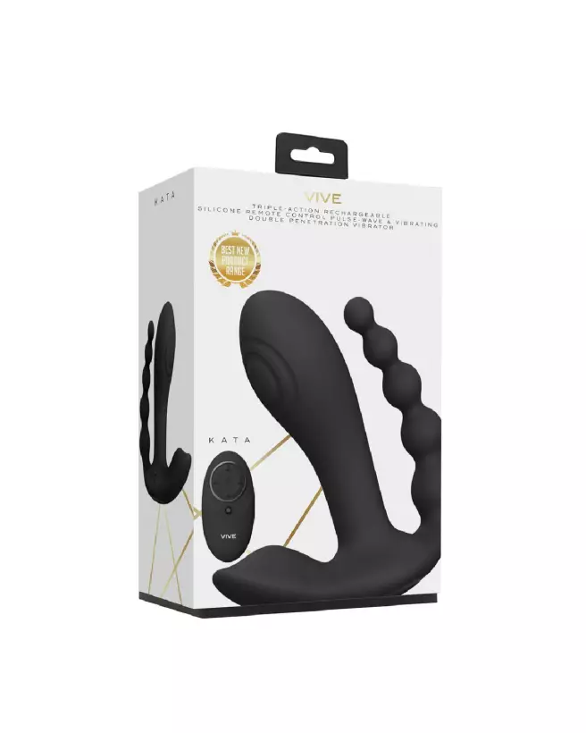 Image du Vibrator VIVE by Shots, double pénétration, noir, contrôle télécommandé, ergonomique-2