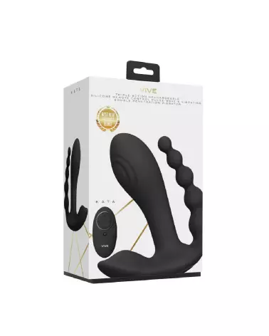 Image du Vibrator VIVE by Shots, double pénétration, noir, contrôle télécommandé, ergonomique-2
