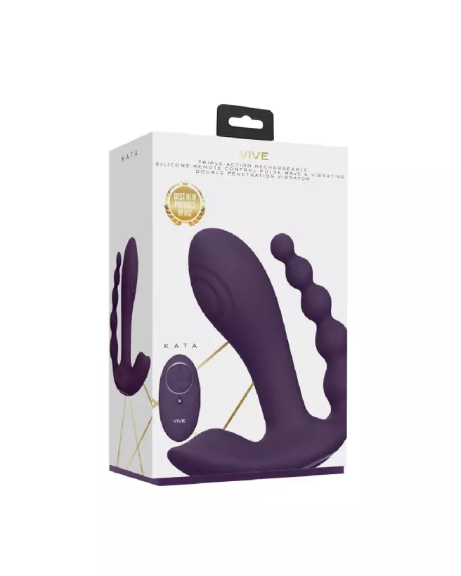 Image Kata Pulse Wave Vibrating Double Penetration Vibrator Purple VIVE by Shots-2