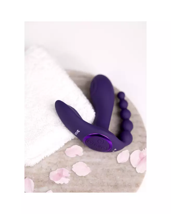 Image Kata Pulse Wave Vibrating Double Penetration Vibrator Purple VIVE by Shots-6