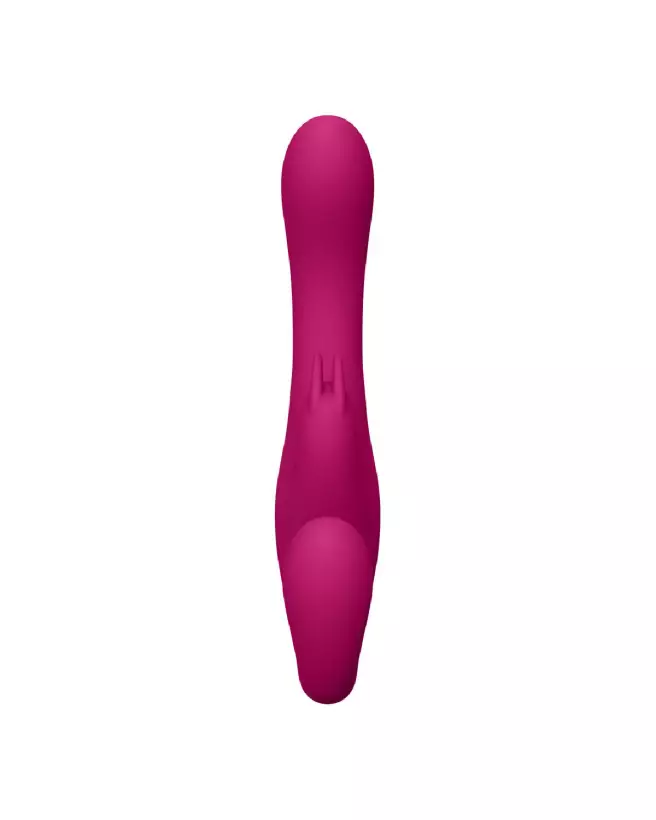 Suki Vibrating Strapless Strap-on Rabbit Pink de VIVE by Shots en silicone-3