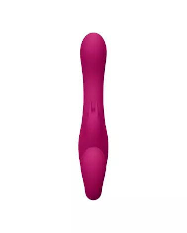 Suki Vibrating Strapless Strap-on Rabbit Pink de VIVE by Shots en silicone-3