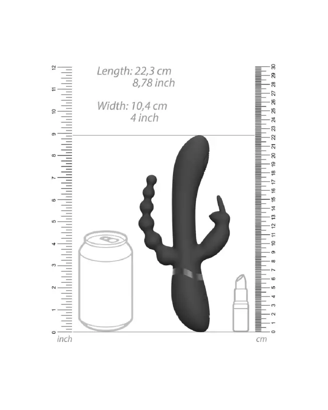 VIVE by Shots Double Penetration Rabbit Vibrator in Black-7