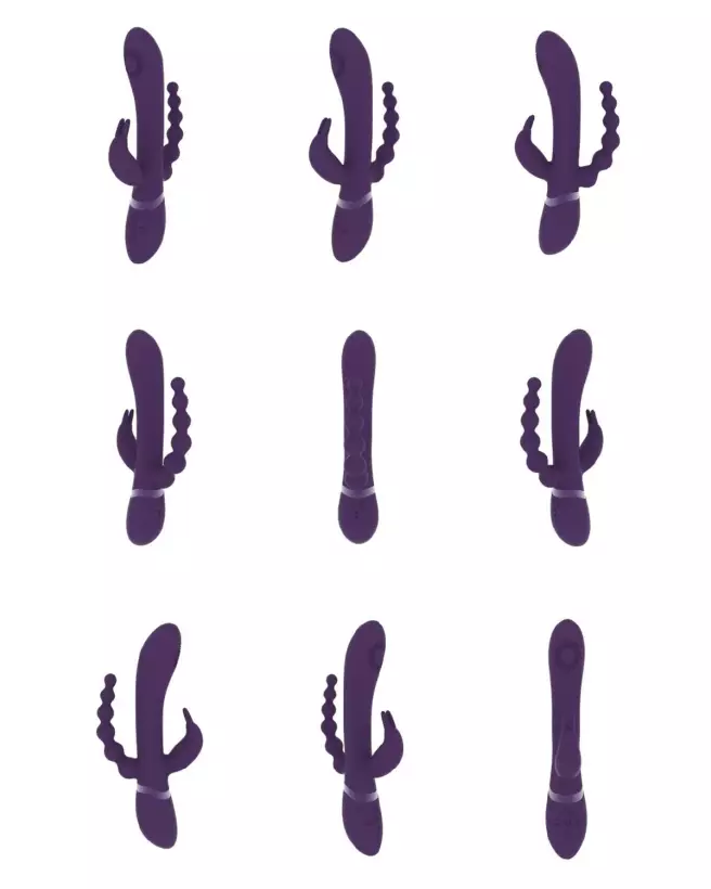 Rini Pulse Wave Vibrating Double Penetration Rabbit Purple VIVE by Shots-6