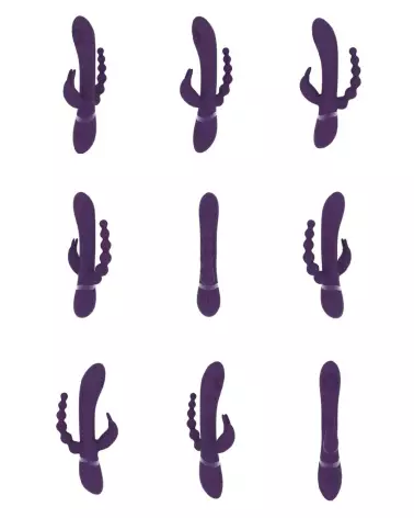 Rini Pulse Wave Vibrating Double Penetration Rabbit Purple VIVE by Shots-6