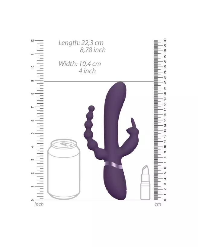 Rini Pulse Wave Vibrating Double Penetration Rabbit Purple VIVE by Shots-7