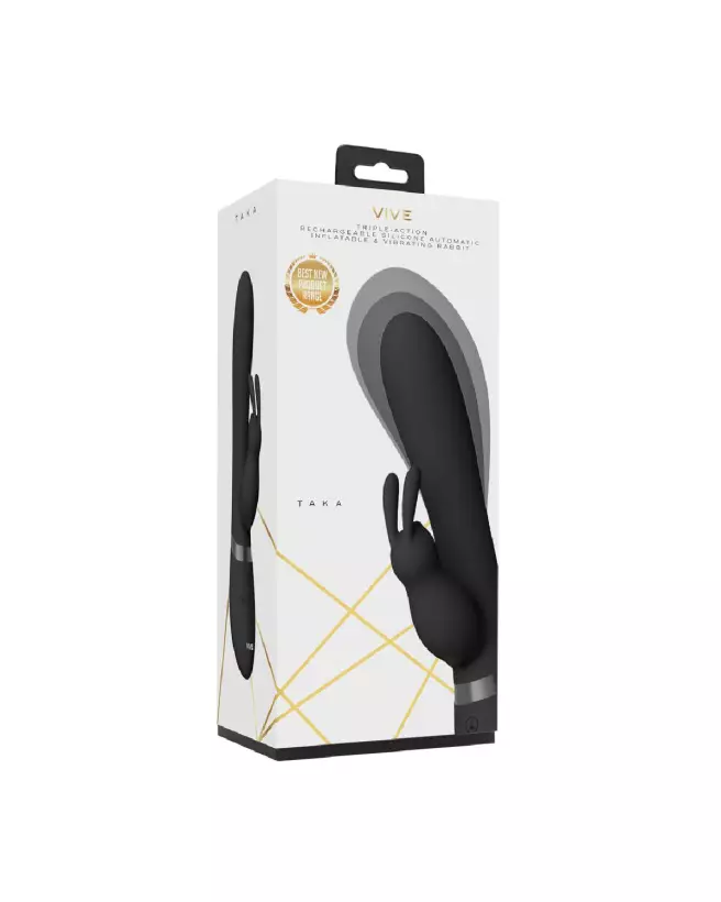 Image du Vibrateur Gonflable Taka Noir de VIVE by Shots, Sextoy Rabbit Élégant-2