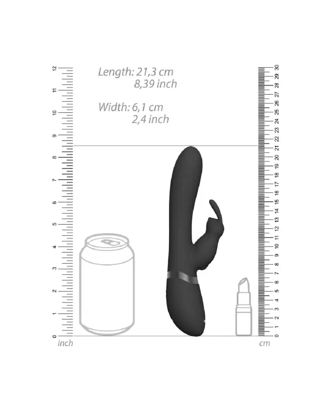 Image du Vibrateur Gonflable Taka Noir de VIVE by Shots, Sextoy Rabbit Élégant-7