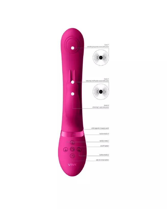 VIVE by Shots May Dual Pulse-Wave Vibrating C-Spot G-Spot Rabbit Pink-6