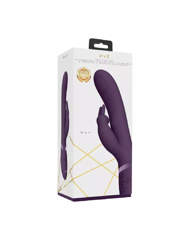 Image du Vibromasseur Rabbit May Dual Pulse-Wave de VIVE by Shots en Purple, idéal pour stimulation C-spot et G-spot-2