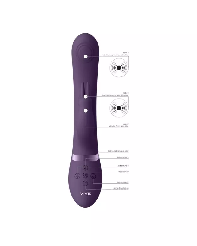 Image du Vibromasseur Rabbit May Dual Pulse-Wave de VIVE by Shots en Purple, idéal pour stimulation C-spot et G-spot-6