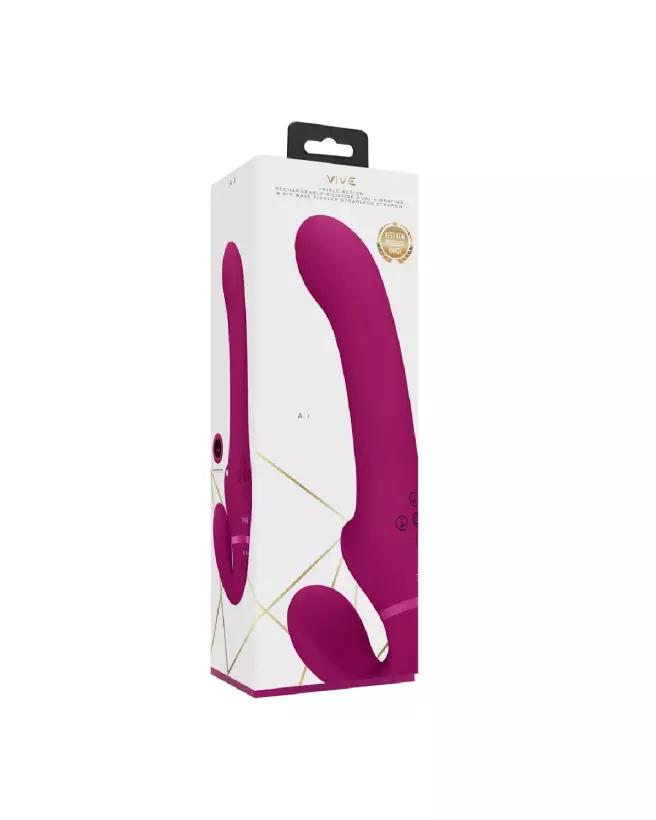 Image du Strapless Strapon Dual Vibrating Air Wave Tickler de VIVE by Shots-2