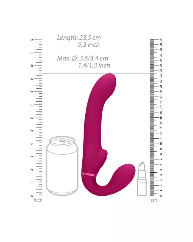 Image du Strapless Strapon Dual Vibrating Air Wave Tickler de VIVE by Shots-7
