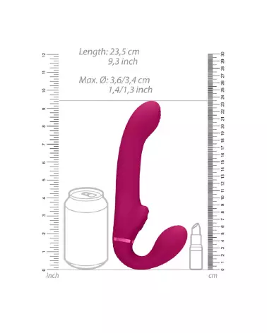 Image du Strapless Strapon Dual Vibrating Air Wave Tickler de VIVE by Shots-7