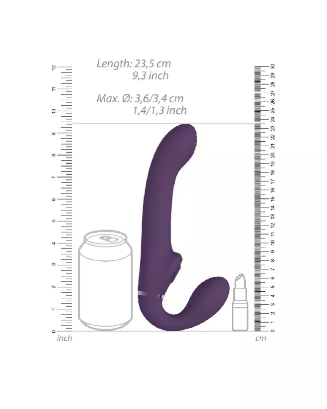 Image du Ai - Dual Vibrating Air Wave Tickler Strapless Strapon de VIVE by Shots, gode ceinture sans bretelles pour couple-7