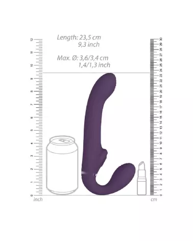 Image du Ai - Dual Vibrating Air Wave Tickler Strapless Strapon de VIVE by Shots, gode ceinture sans bretelles pour couple-7