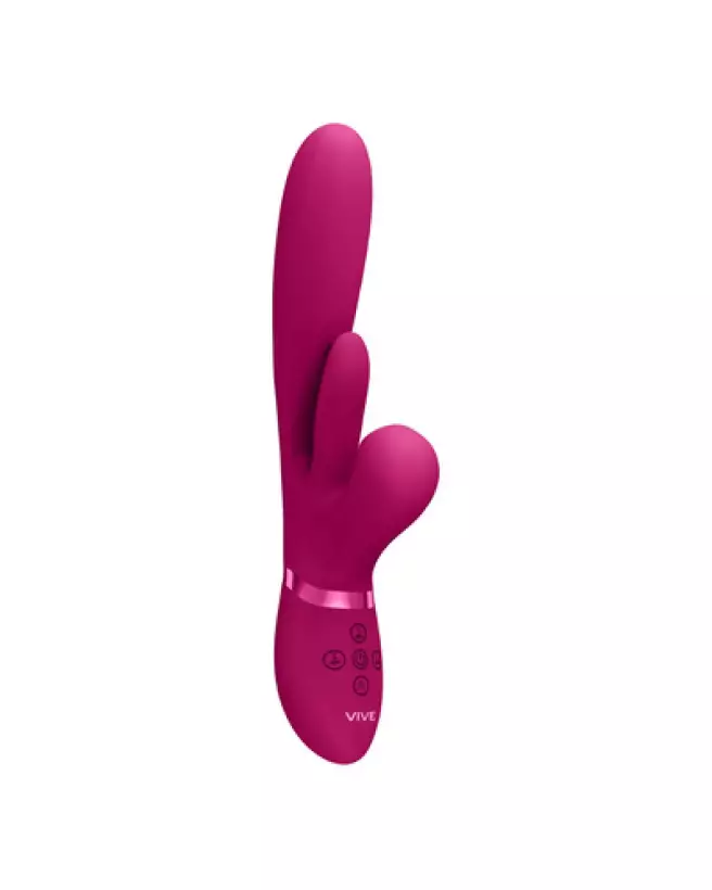 VIVE by Shots Pink Thrusting G-Spot Vibrator with Clitoral Tongue and Pulse Wave Technology-1