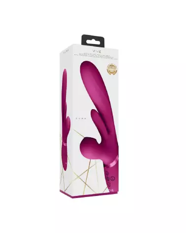 VIVE by Shots Pink Thrusting G-Spot Vibrator with Clitoral Tongue and Pulse Wave Technology-2