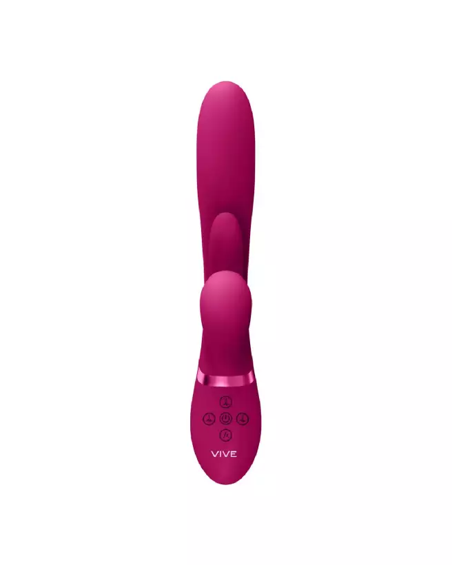 VIVE by Shots Pink Thrusting G-Spot Vibrator with Clitoral Tongue and Pulse Wave Technology-4