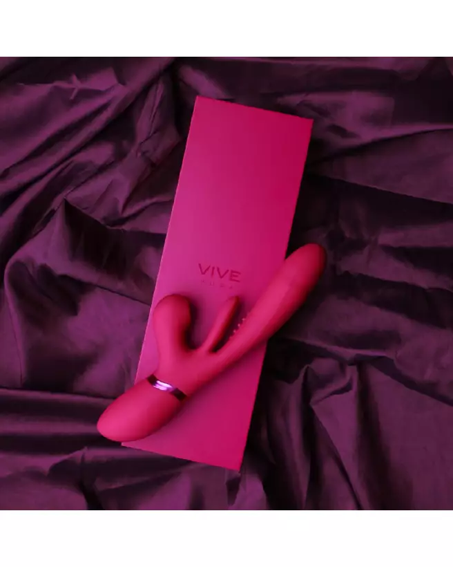 VIVE by Shots Pink Thrusting G-Spot Vibrator with Clitoral Tongue and Pulse Wave Technology-6