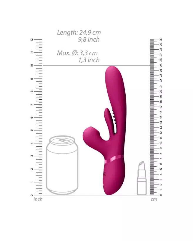 VIVE by Shots Pink Thrusting G-Spot Vibrator with Clitoral Tongue and Pulse Wave Technology-7