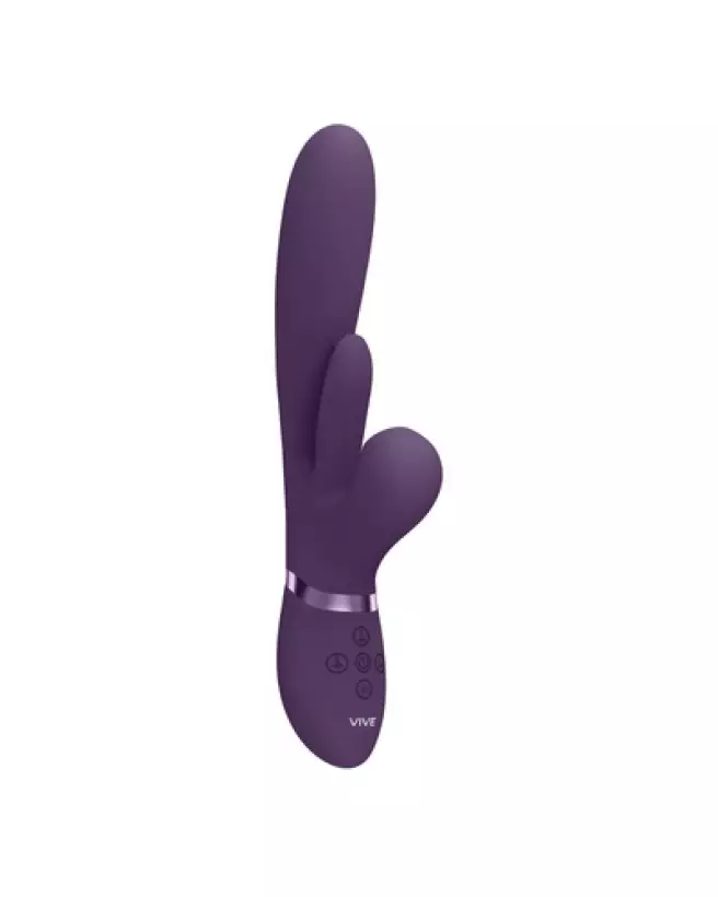 Vibromasseur Kura Thrusting Rabbit de VIVE by Shots en couleur purple, avec stimulateur de clitoris et technologies de pul-1