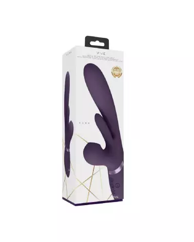 Vibromasseur Kura Thrusting Rabbit de VIVE by Shots en couleur purple, avec stimulateur de clitoris et technologies de pul-2