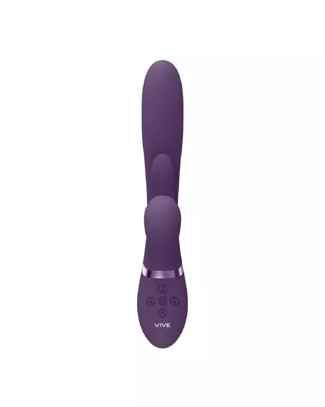 Vibromasseur Kura Thrusting Rabbit de VIVE by Shots en couleur purple, avec stimulateur de clitoris et technologies de pul-4