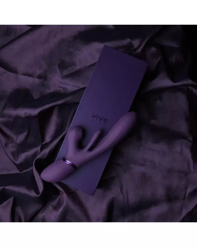 Vibromasseur Kura Thrusting Rabbit de VIVE by Shots en couleur purple, avec stimulateur de clitoris et technologies de pul-6