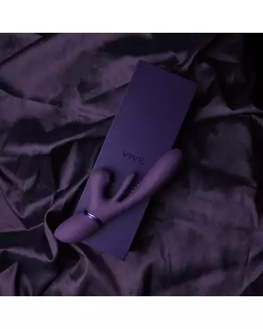 Vibromasseur Kura Thrusting Rabbit de VIVE by Shots en couleur purple, avec stimulateur de clitoris et technologies de pul-6