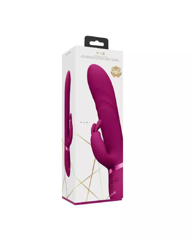 VIVE by Shots Nari Rabbit Pink avec perles vibrantes et rotatives pour stimulation du point G-2
