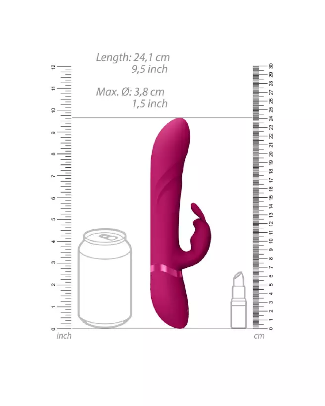 VIVE by Shots Nari Rabbit Pink avec perles vibrantes et rotatives pour stimulation du point G-7