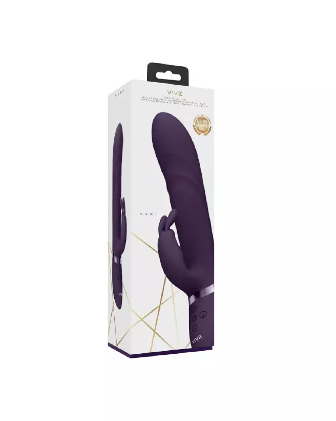 VIVE by Shots Nari G-Spot Rabbit Vibrator with Rotating Beads in Purple-2