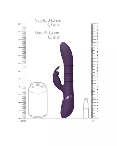 Vibrating G-Spot Rabbit Sora Up Down Rings by VIVE in Purple-7
