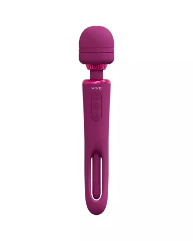 VIVE by Shots Kiku Double Ended Wand avec stimulateur G-Spot flapping en rose-1