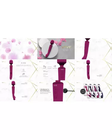 VIVE by Shots Kiku Double Ended Wand avec stimulateur G-Spot flapping en rose-5