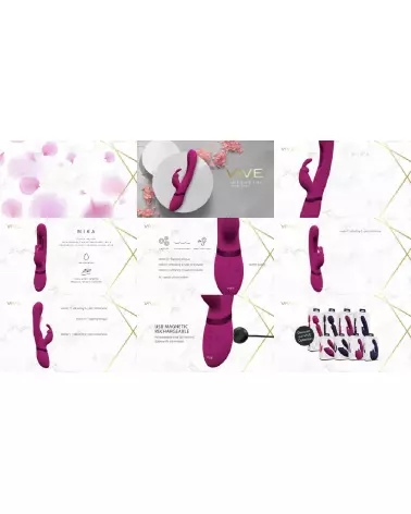 VIVE by Shots Mika Rabbit Vibrator Pink avec stimulateur G-spot flapping-6